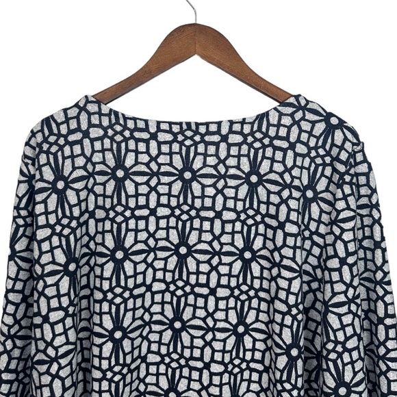 TACERA Dress Blue Gray Floral Mosaic Print Size 3X - Picture 5 of 8